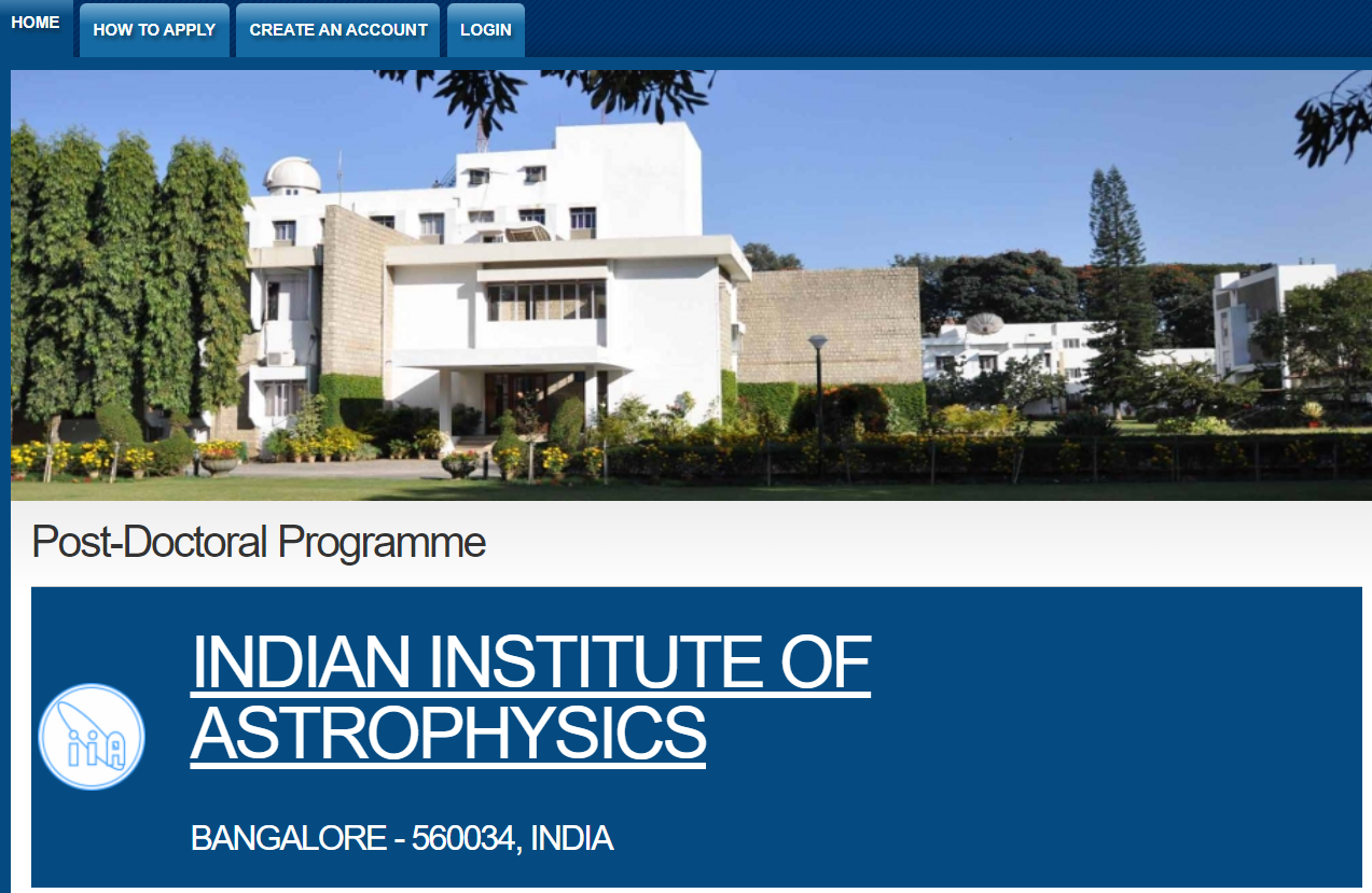 Post-Doctoral Fellowship at the Indian Institute of Astrophysics (IIA)